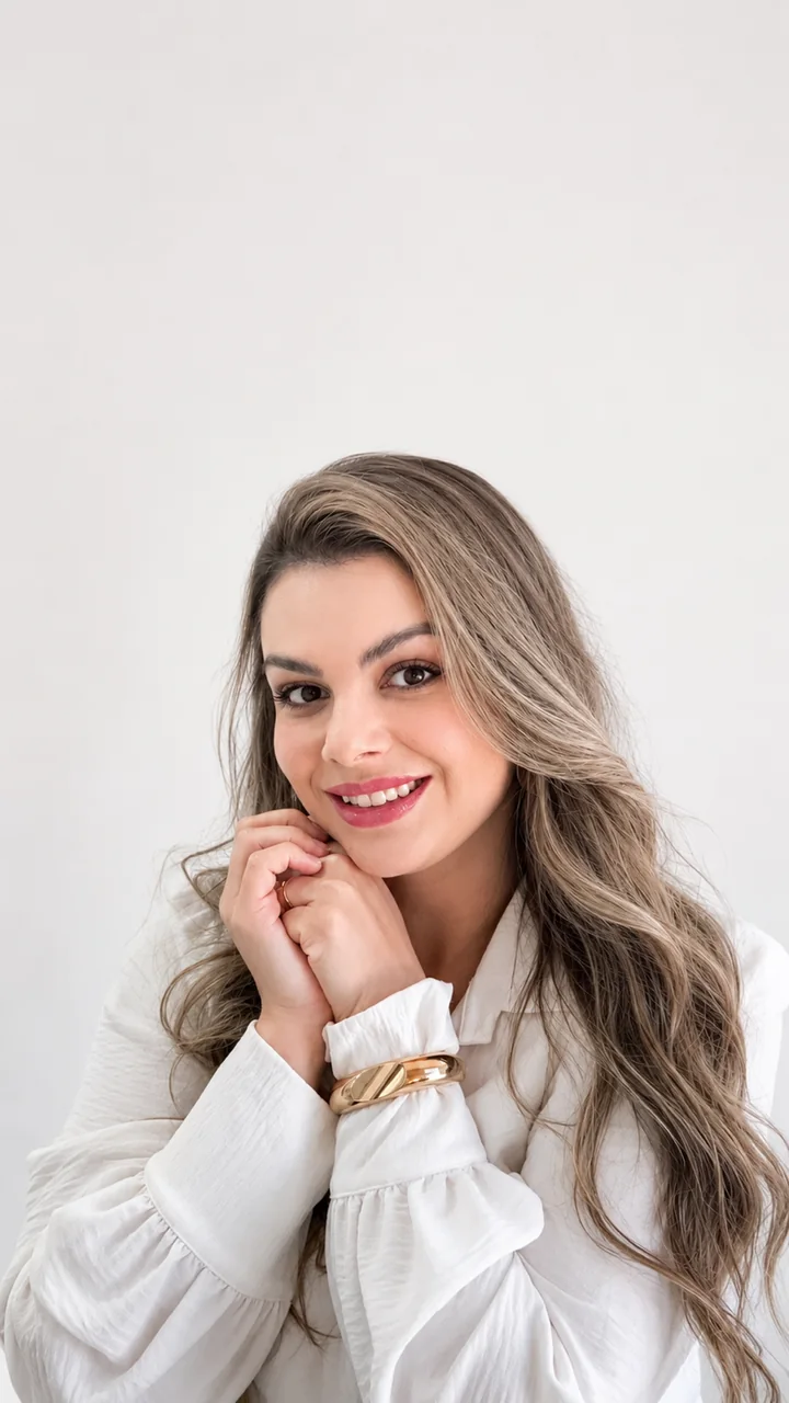 Biomédica esteta Bruna Costa sorrindo em retrato profissional